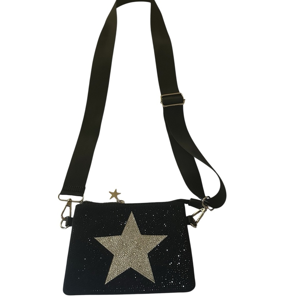 Vintage Havana Black and Silver Star crossbody Bag